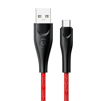 USAMS Kabel pleciony U41 USB-C 3m 2A czerwony