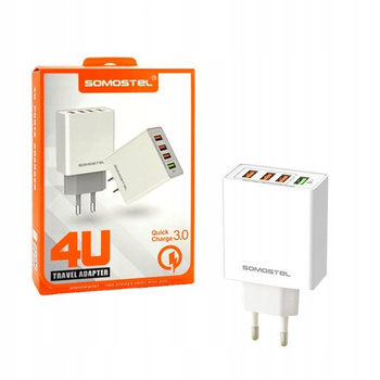 ŁADOWARKA SIECIOWA 3A+2.4A 4XUSB QC 3.0